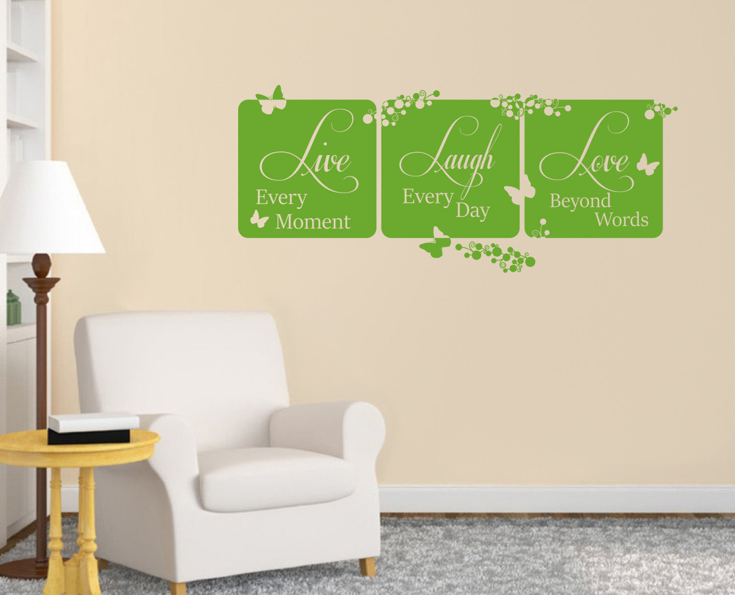 LIVE EVERY MOMENT Laugh Love Inspirational Quotes Wall Sticker Décalque SQ92