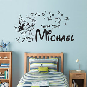 Mickey Mouse Sleep Tight Personalized Inspirational Quotes Wall Sticker Decal For Kids SQ97