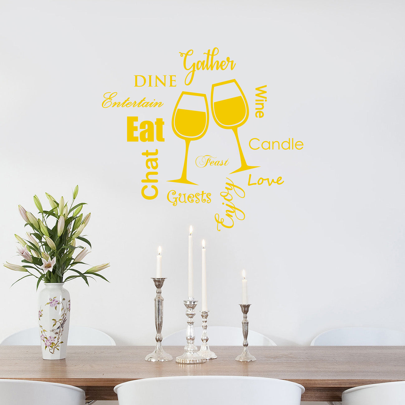 Kitchen EAT DINE LOVE WINE Inspirational Quotes Wall Sticker Decal SQ99
