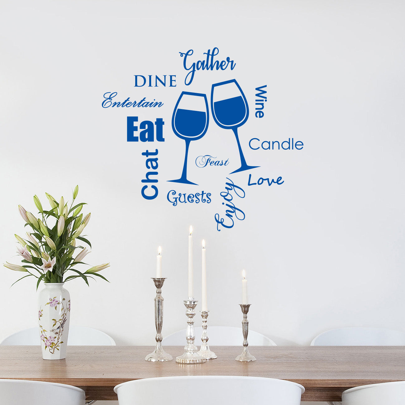 Kitchen EAT DINE LOVE WINE Inspirational Quotes Wall Sticker Decal SQ99