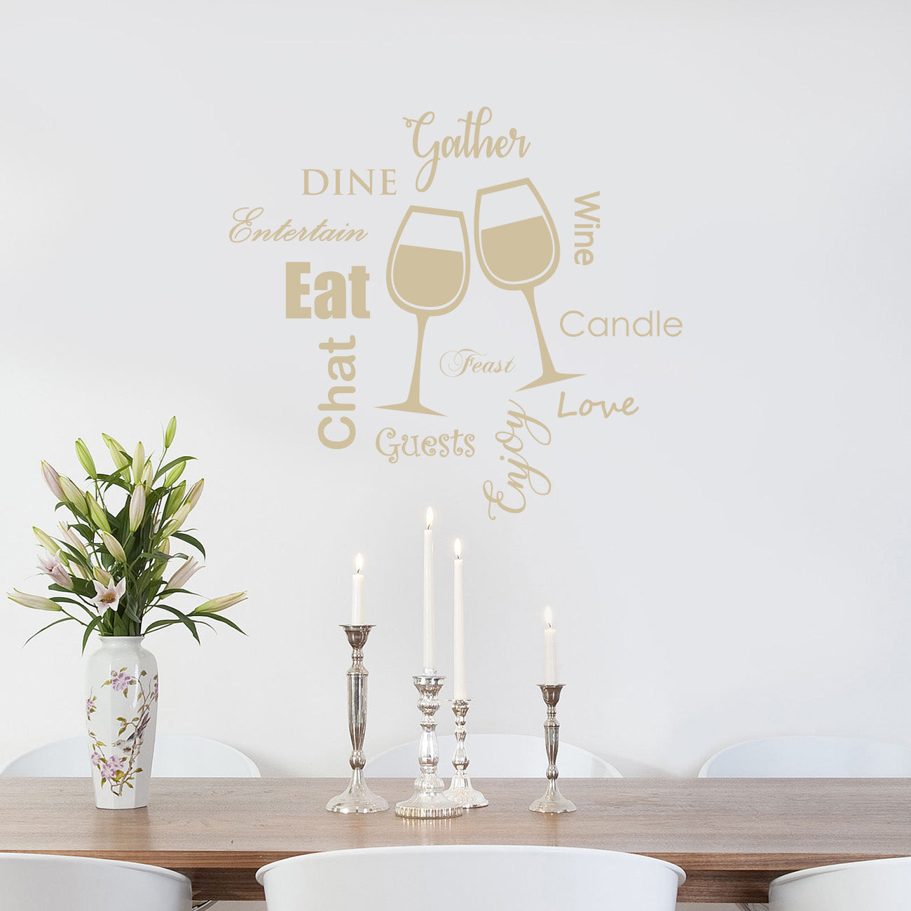 Kitchen EAT DINE LOVE WINE Inspirational Quotes Wall Sticker Decal SQ99