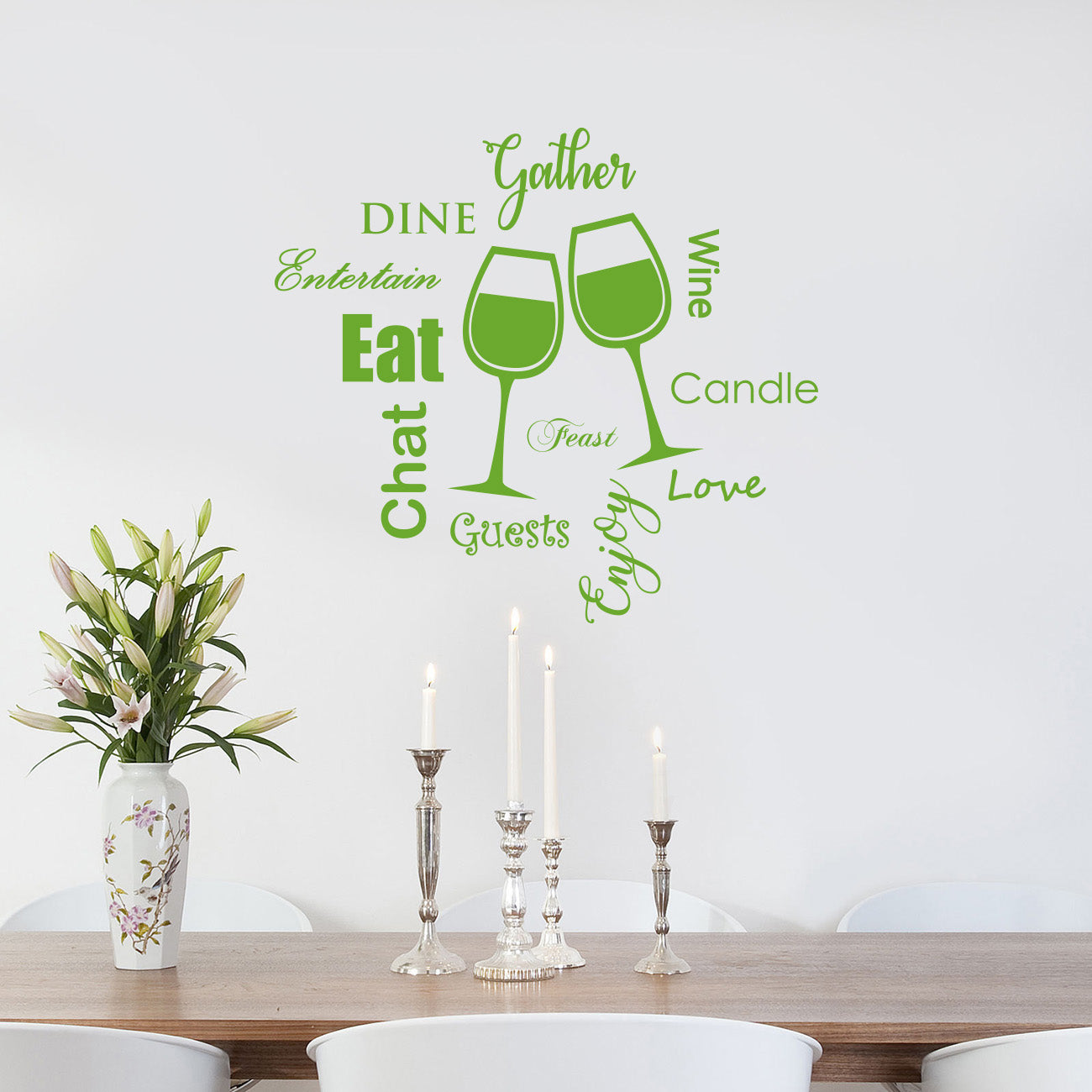 Kitchen EAT DINE LOVE WINE Inspirational Quotes Wall Sticker Decal SQ99