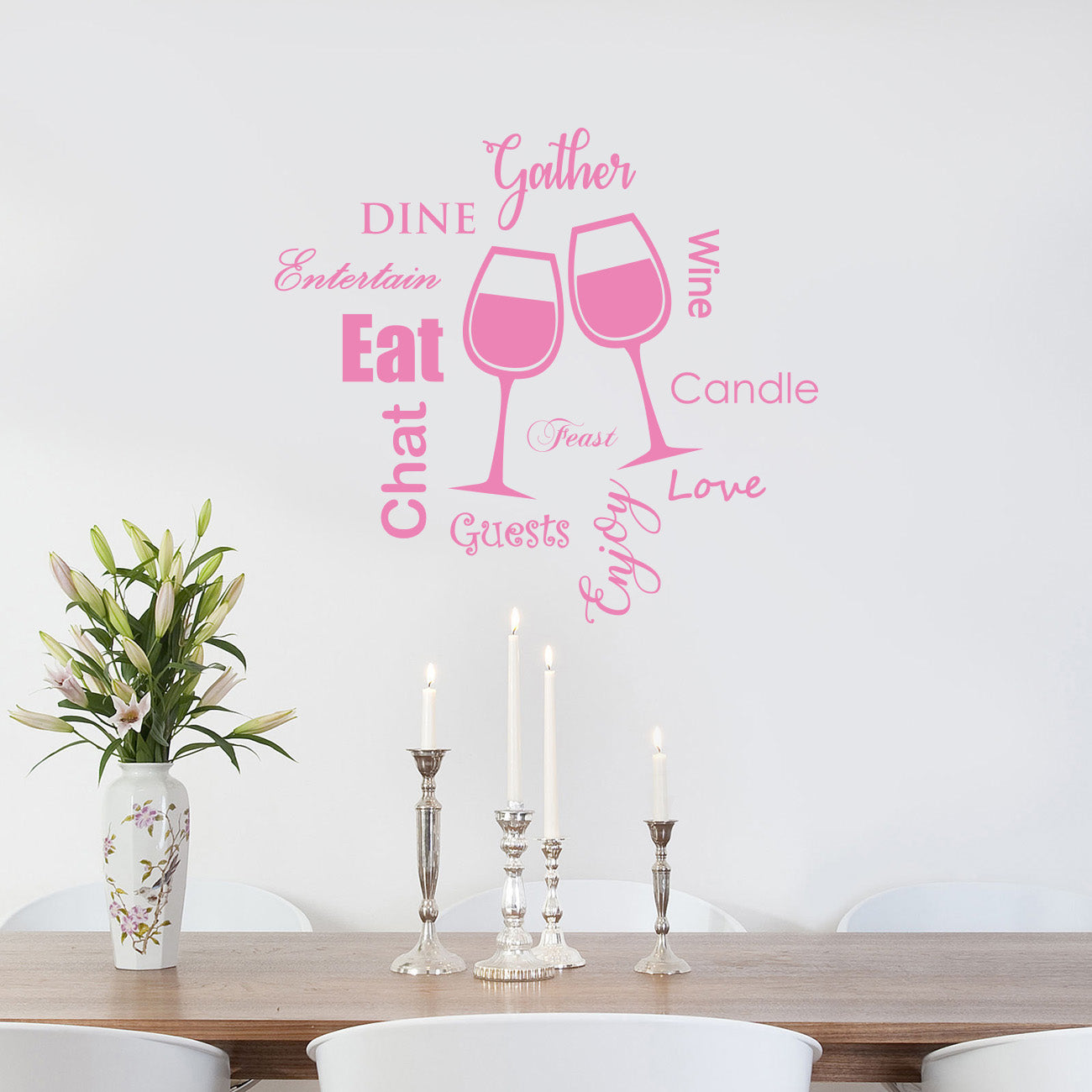 Kitchen EAT DINE LOVE WINE Inspirational Quotes Wall Sticker Decal SQ99