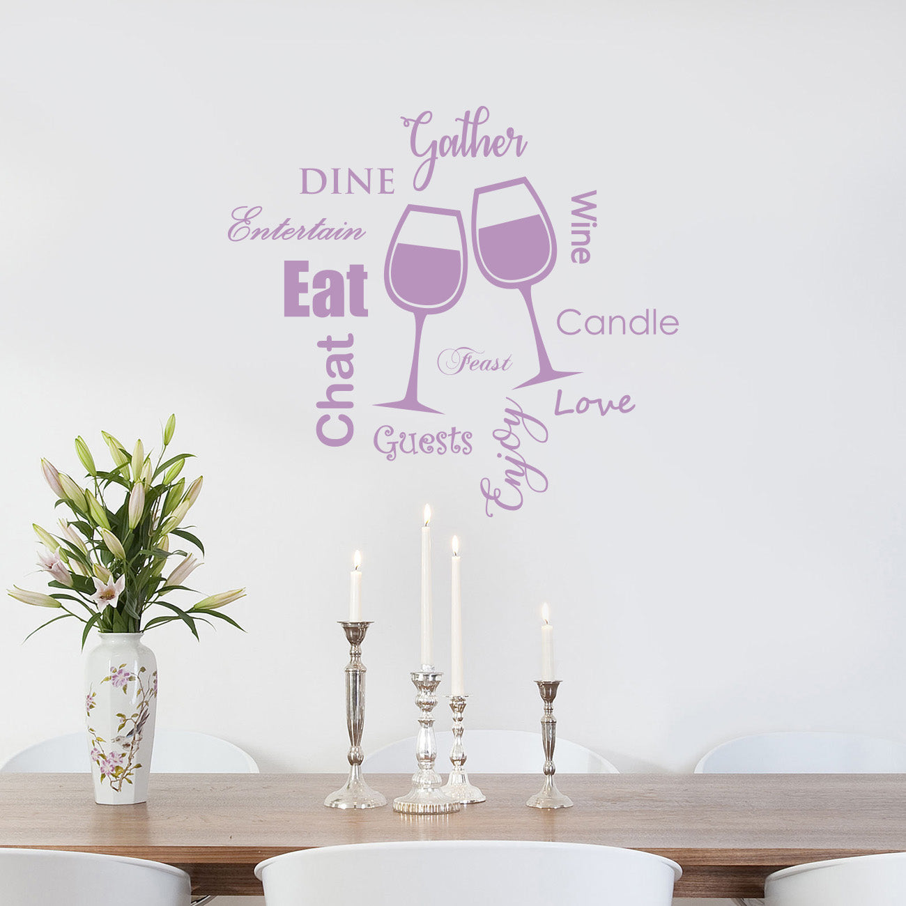 Kitchen EAT DINE LOVE WINE Inspirational Quotes Wall Sticker Decal SQ99