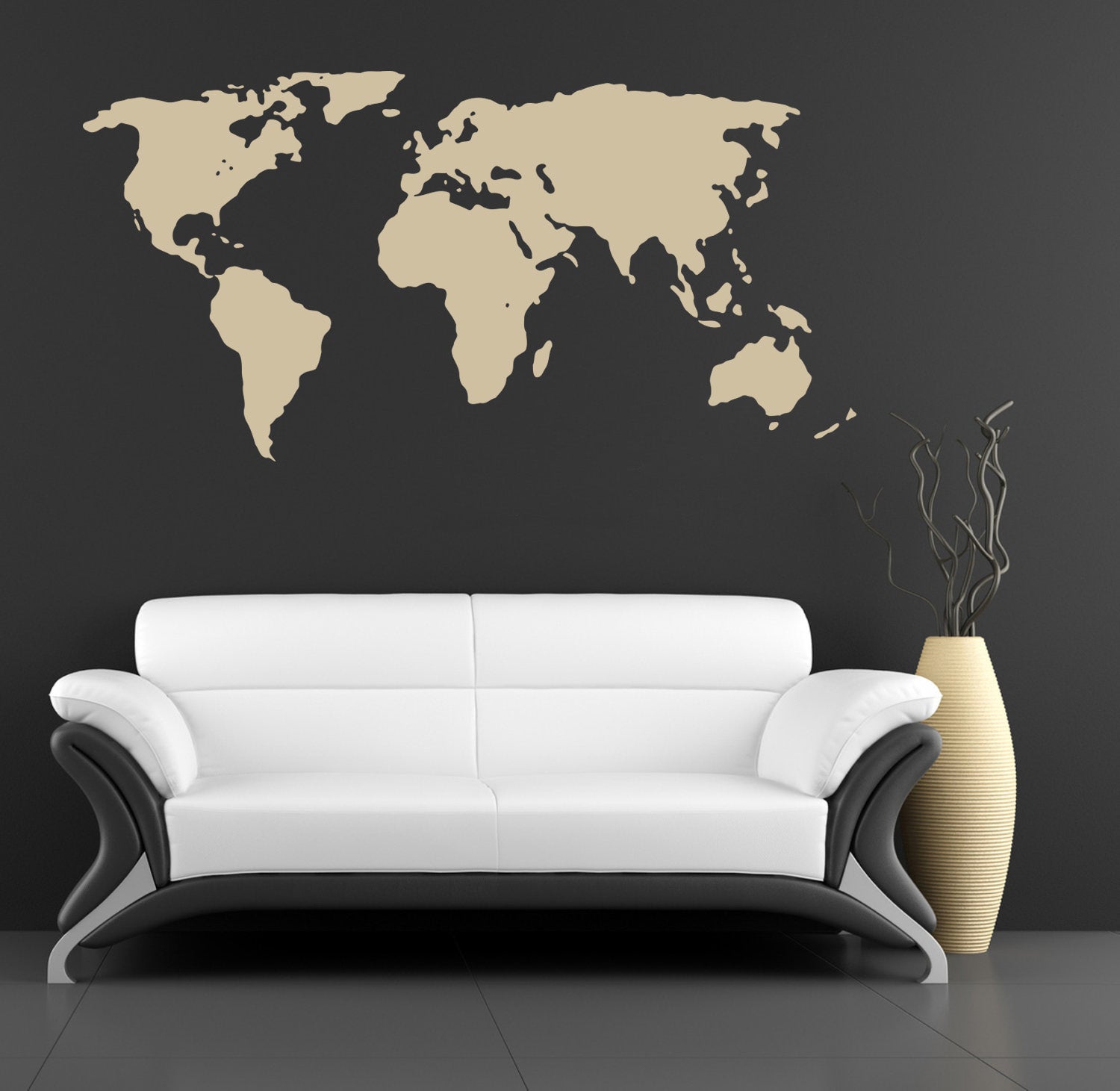 WORLD MAP Wall Sticker Decal Stencil Silhouette SST006