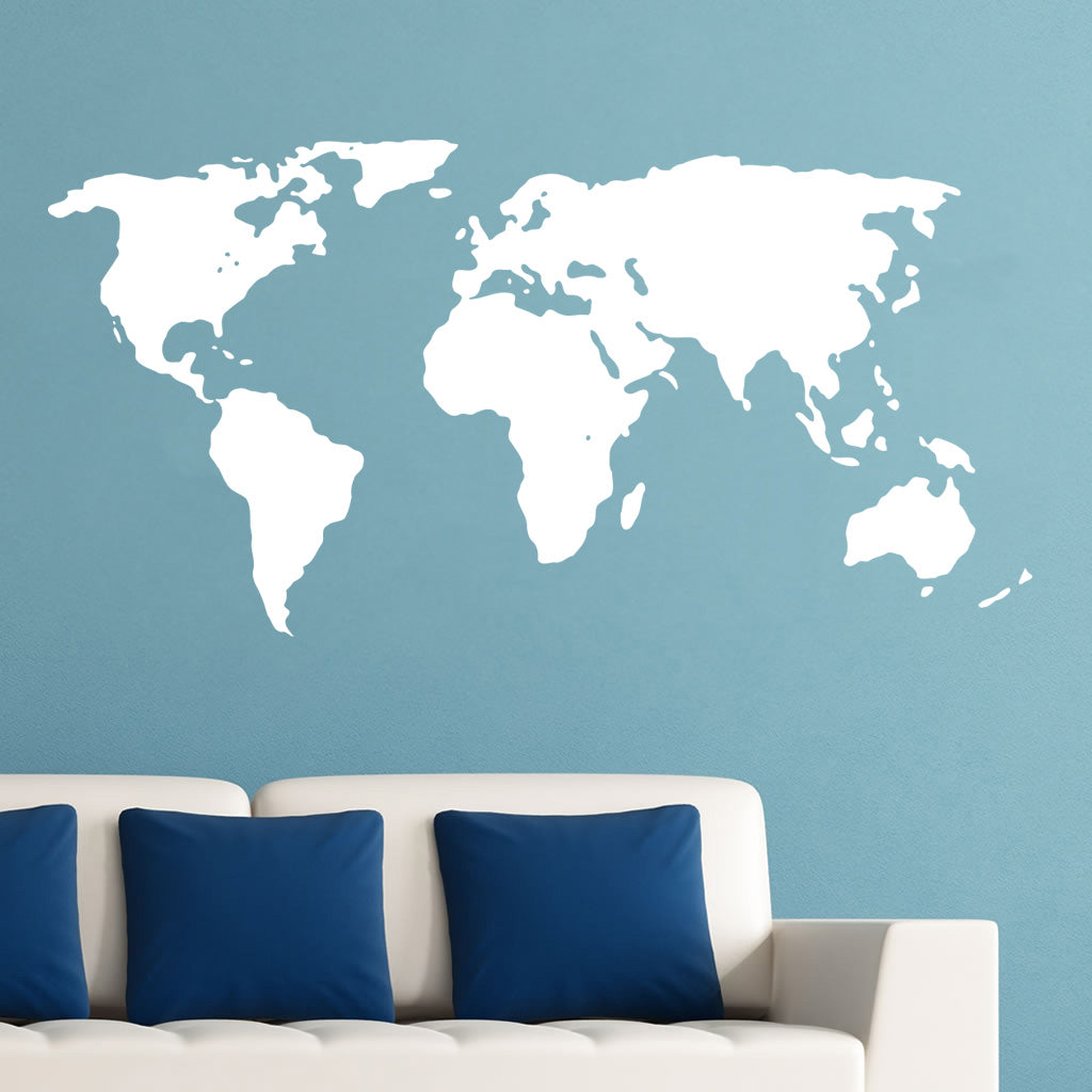 WORLD MAP Wall Sticker Decal Stencil Silhouette SST006
