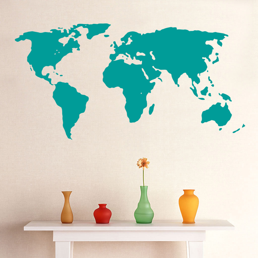WORLD MAP Wall Sticker Decal Stencil Silhouette SST006