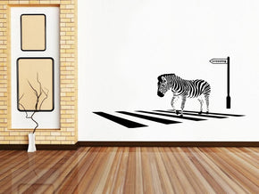 ZEBRA CROSSING Wall Sticker Decal Stencil Silhouette SST012