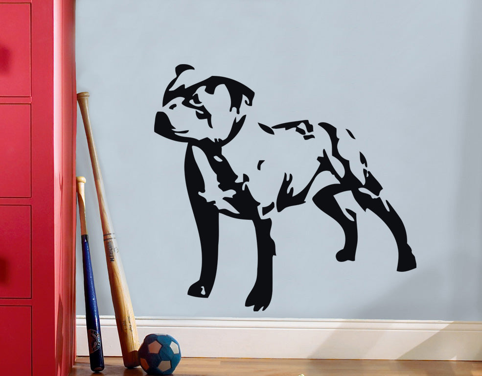 DOG STAFFORDSHIRE STAFF PITBULL Wall Sticker Decal Stencil Silhouette SST016
