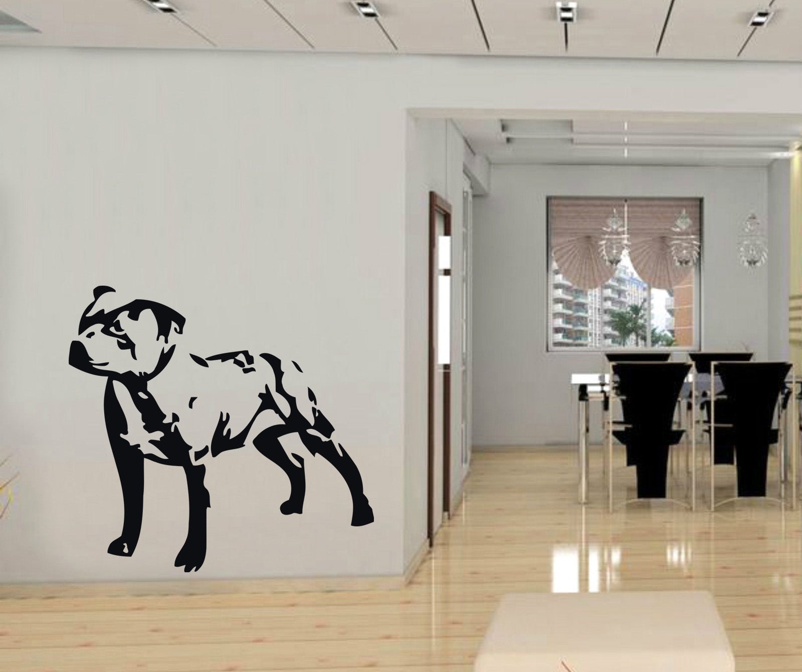 DOG STAFFORDSHIRE STAFF PITBULL Wall Sticker Decal Stencil Silhouette SST016