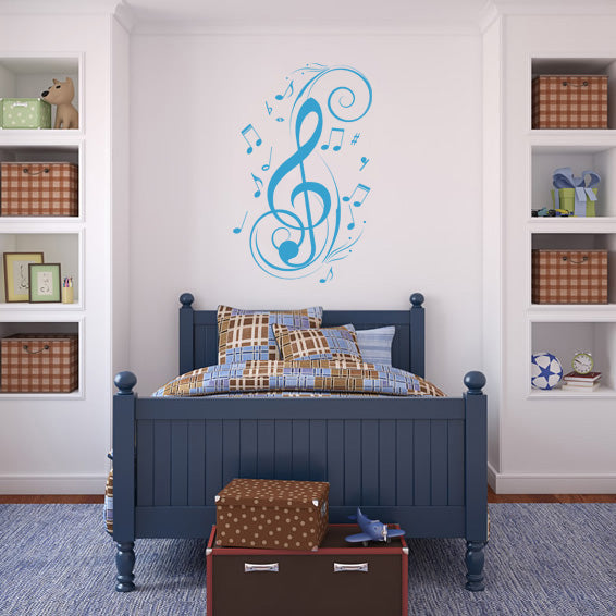 MUSICAL NOTES Wall Sticker Decal Stencil Silhouette SST020