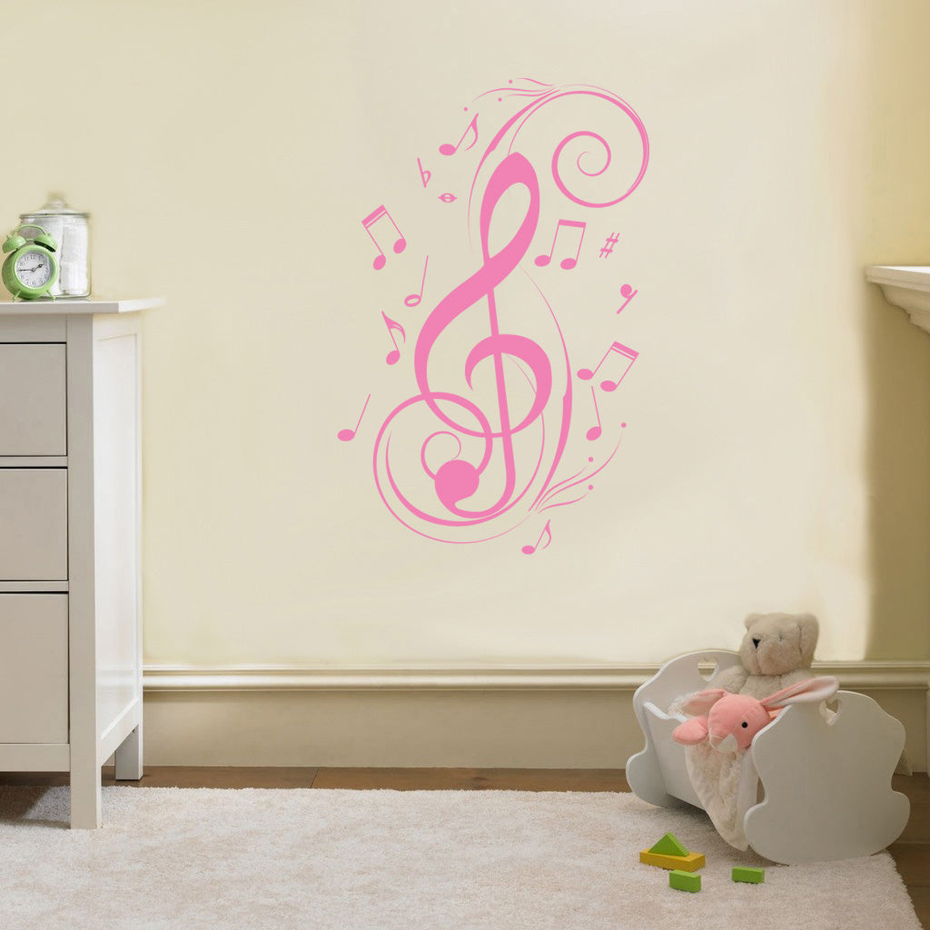 MUSICAL NOTES Wall Sticker Decal Stencil Silhouette SST020