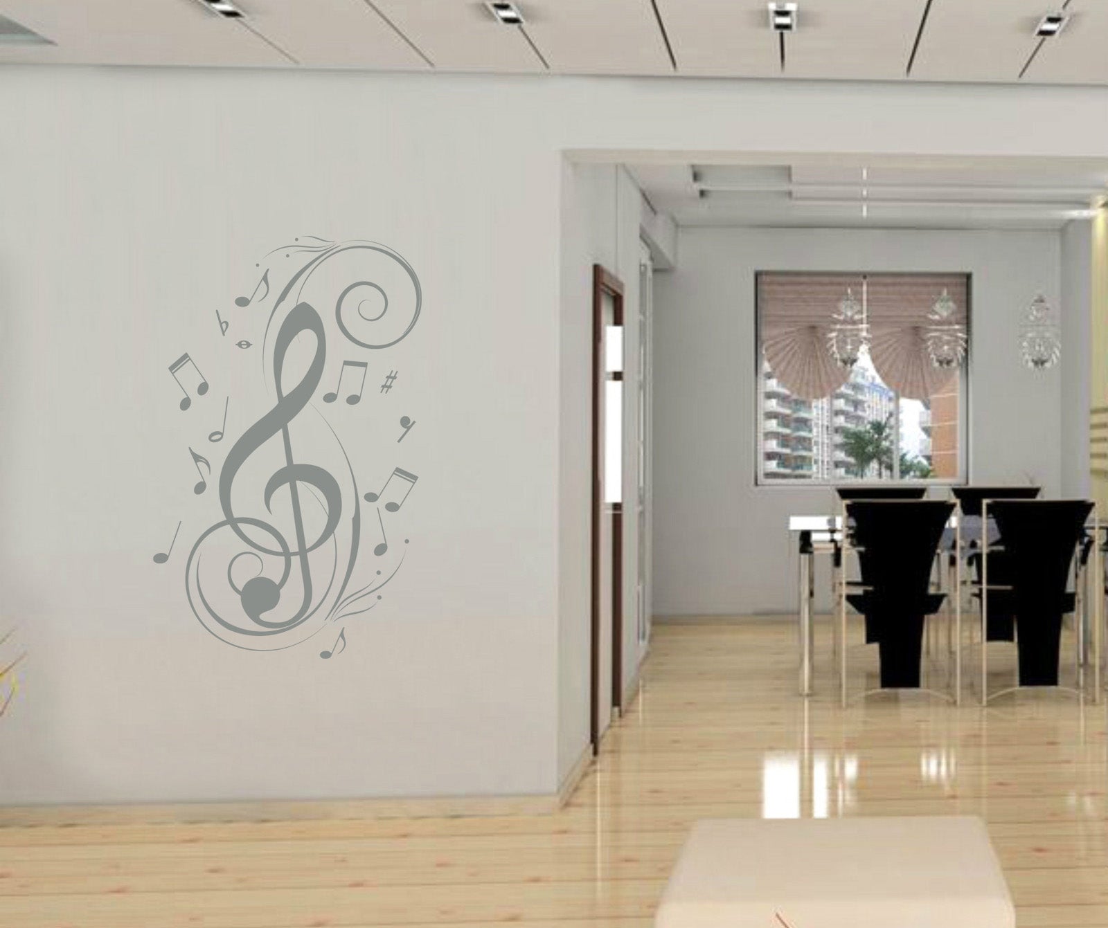 MUSICAL NOTES Wall Sticker Decal Stencil Silhouette SST020