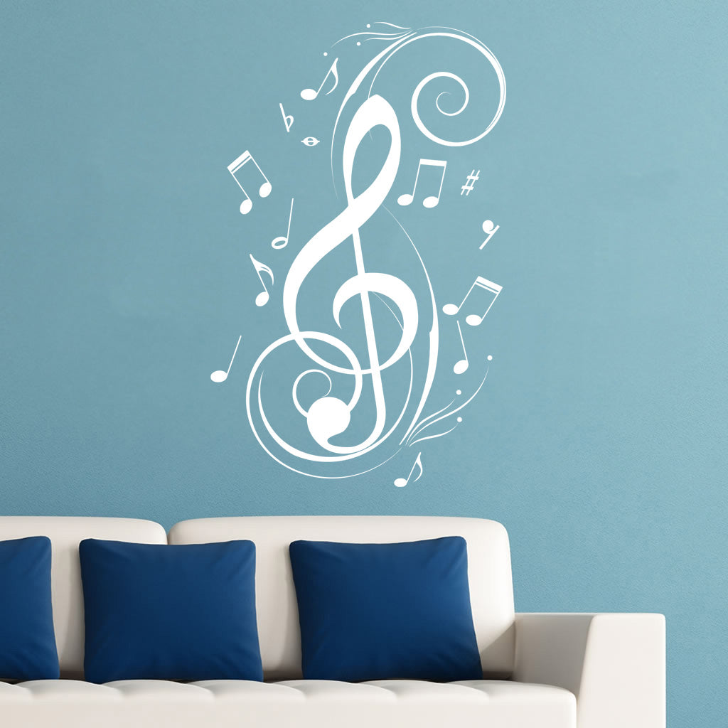 MUSICAL NOTES Wall Sticker Decal Stencil Silhouette SST020