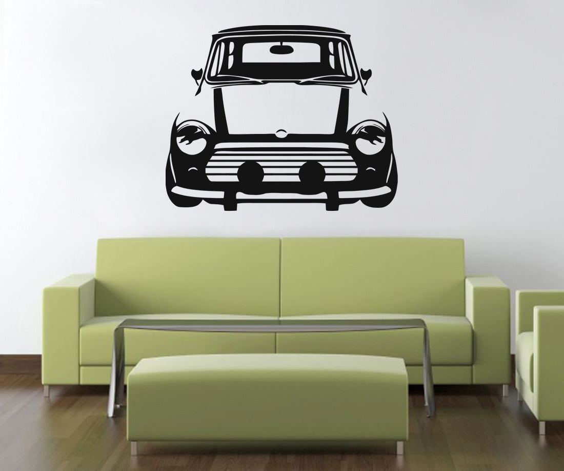 Mini Car Front Wall Sticker Decal Stencil Silhouette ST121