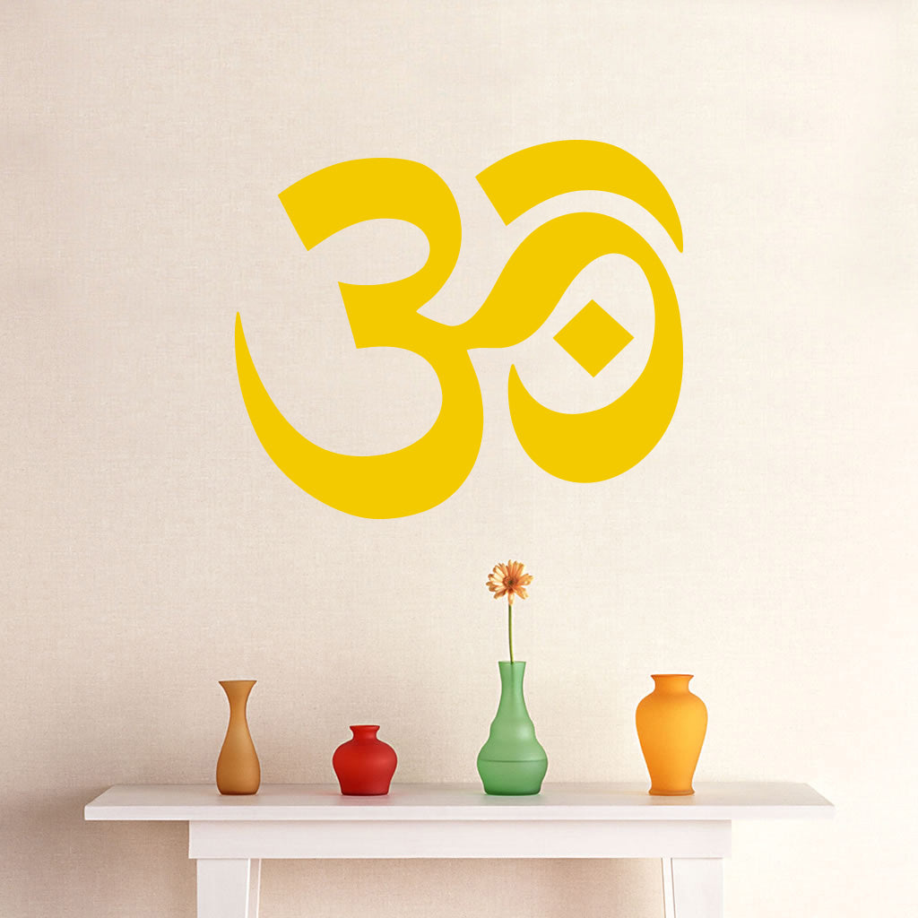 OM YOGA SYMBOL Meditation Wall Sticker Decal Stencil Silhouette ST138