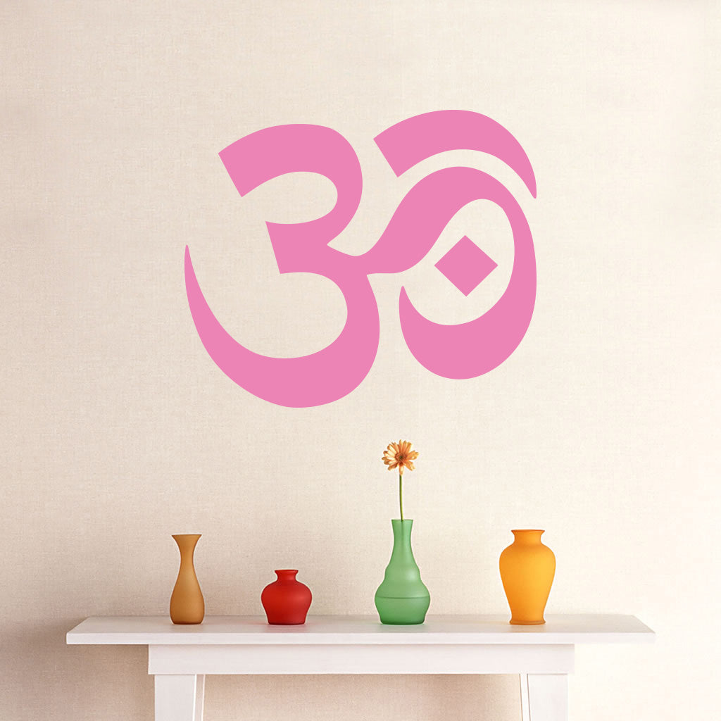 OM YOGA SYMBOL Meditation Wall Sticker Decal Stencil Silhouette ST138