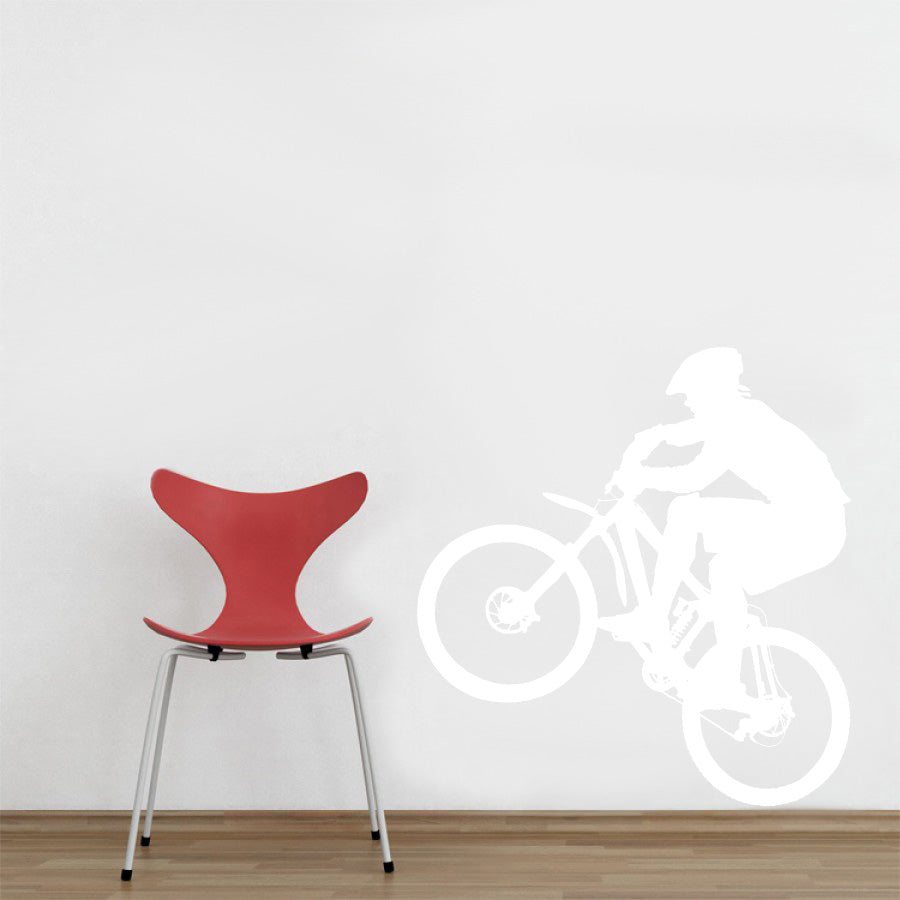 Mountain Biker Motorcycle Wall Sticker Decal Stencil Silhouette ST160