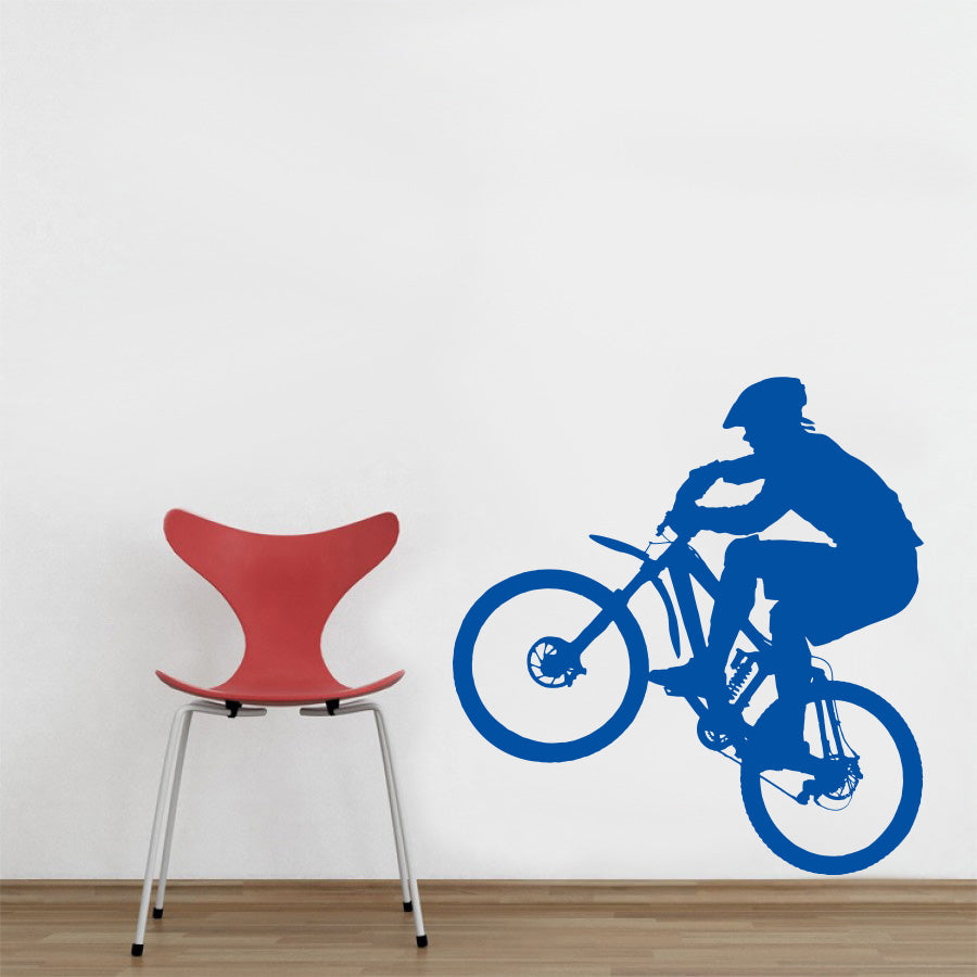 Mountain Biker Motorcycle Wall Sticker Decal Stencil Silhouette ST160