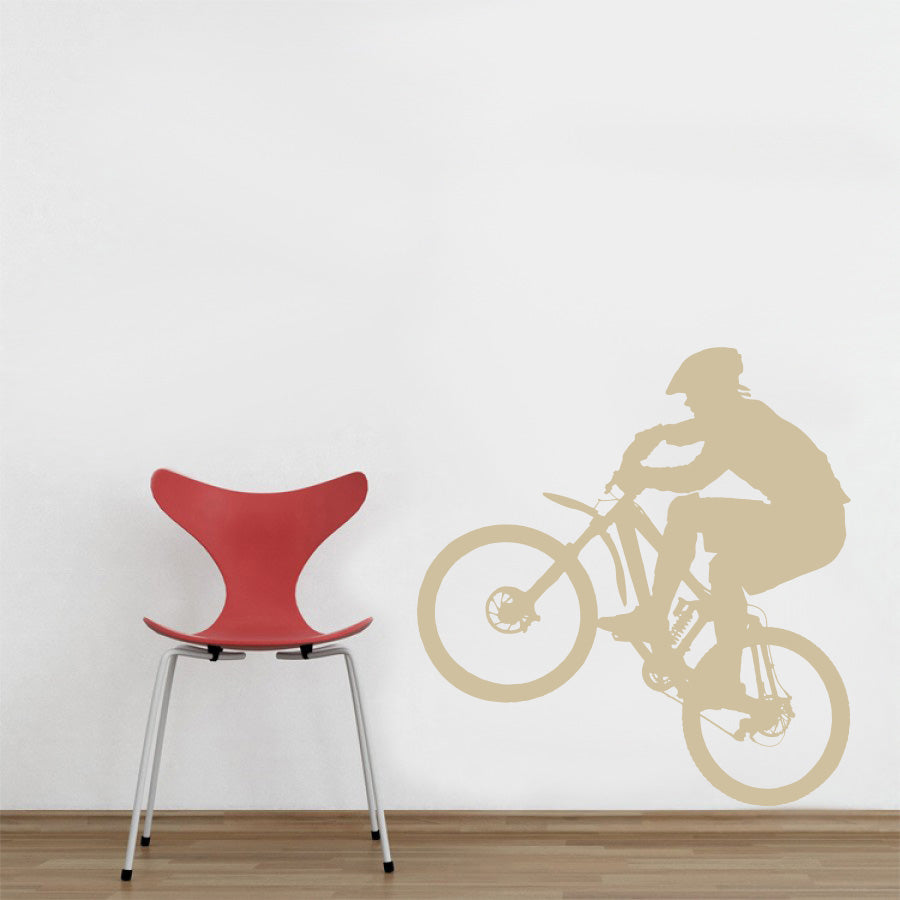 Mountain Biker Motorcycle Wall Sticker Decal Stencil Silhouette ST160