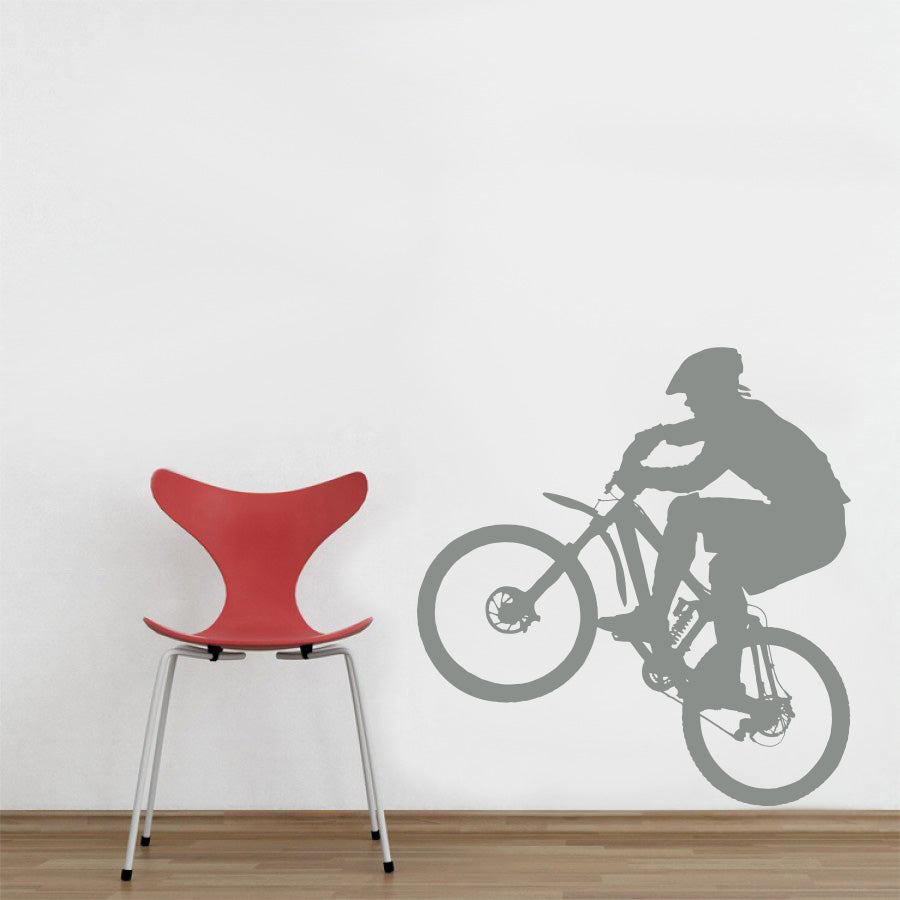 Mountain Biker Motorcycle Wall Sticker Decal Stencil Silhouette ST160