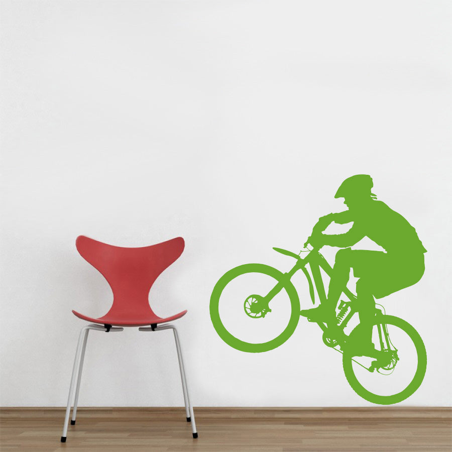 Mountain Biker Motorcycle Wall Sticker Decal Stencil Silhouette ST160