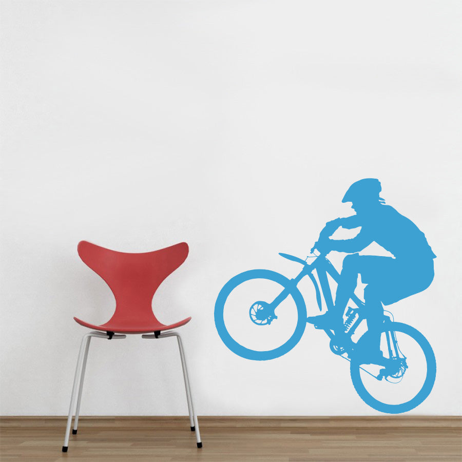 Mountain Biker Motorcycle Wall Sticker Decal Stencil Silhouette ST160