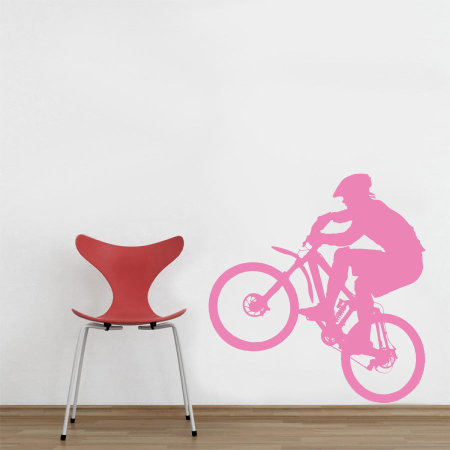 Mountain Biker Motorcycle Wall Sticker Decal Stencil Silhouette ST160