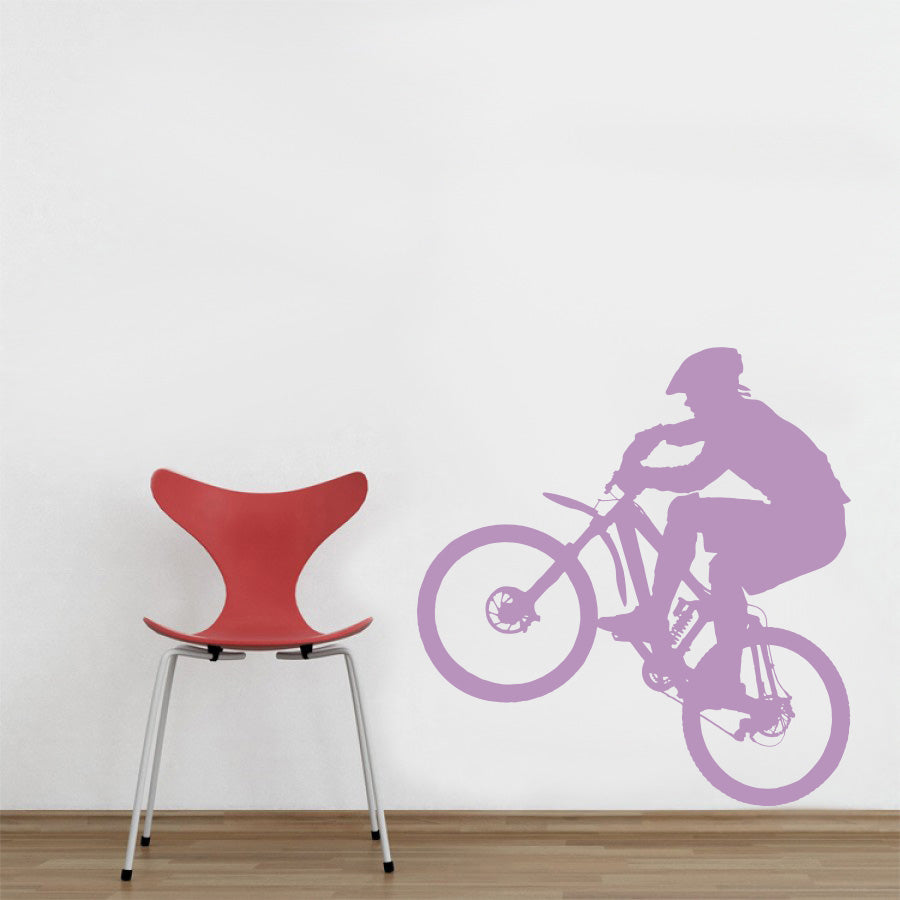 Mountain Biker Motorcycle Wall Sticker Decal Stencil Silhouette ST160