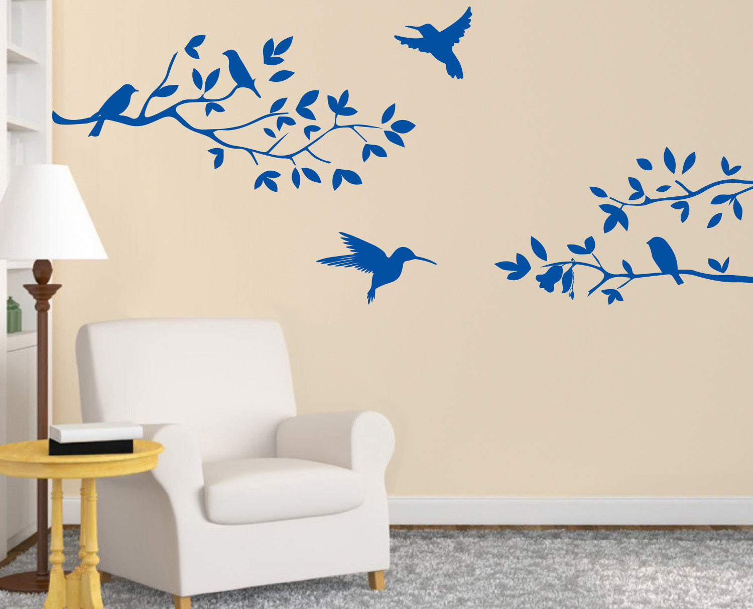 BIRDS ON TREE Wall Sticker Decal Stencil Silhouette ST161