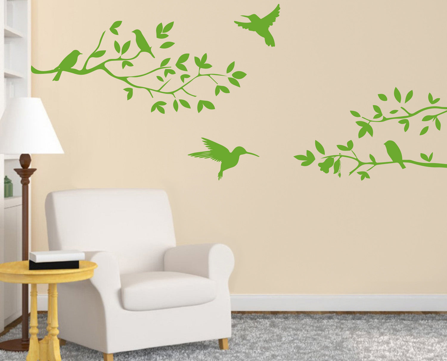 BIRDS ON TREE Wall Sticker Decal Stencil Silhouette ST161
