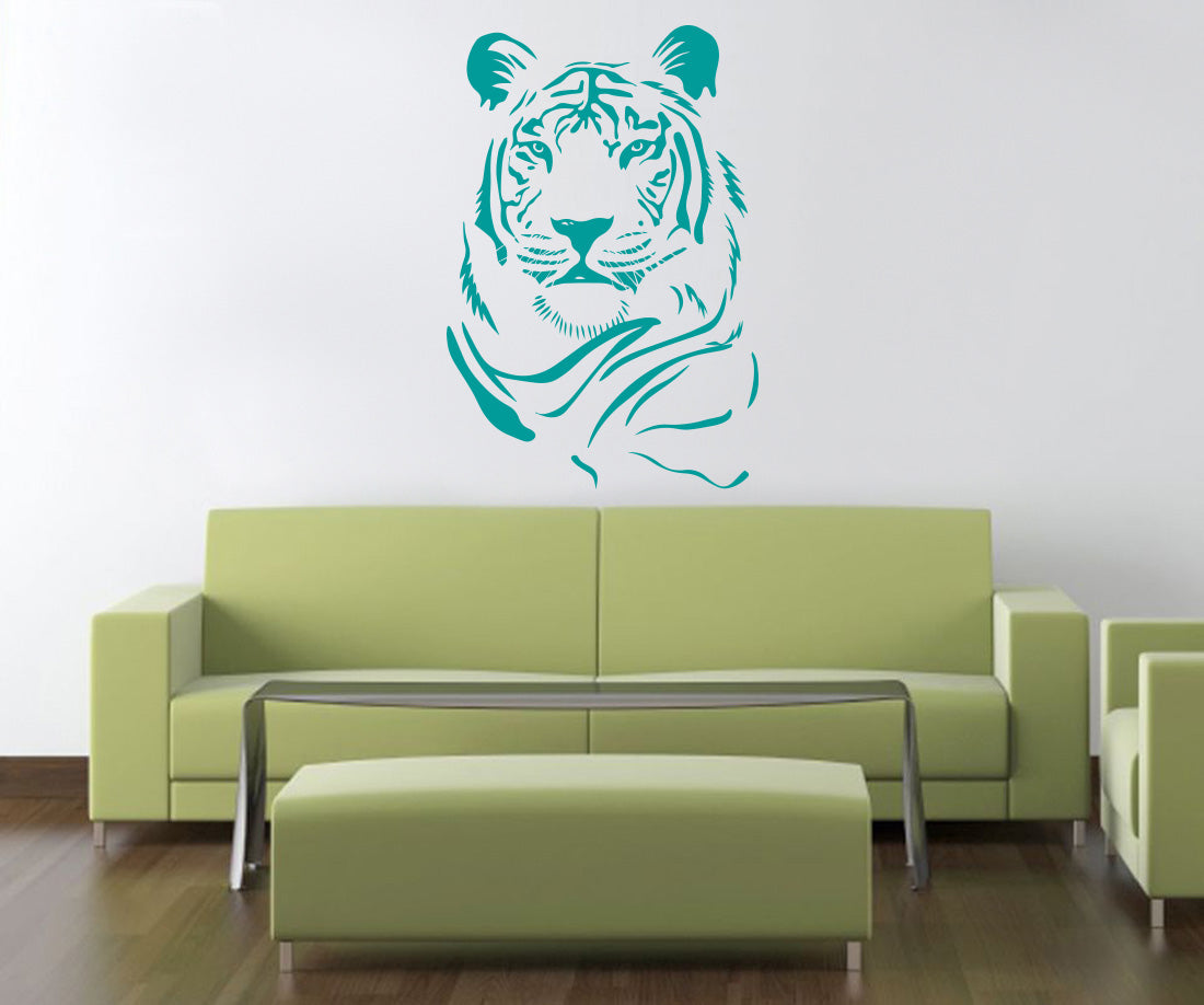 Tiger Head Wall Sticker Decal Stencil Silhouette ST163