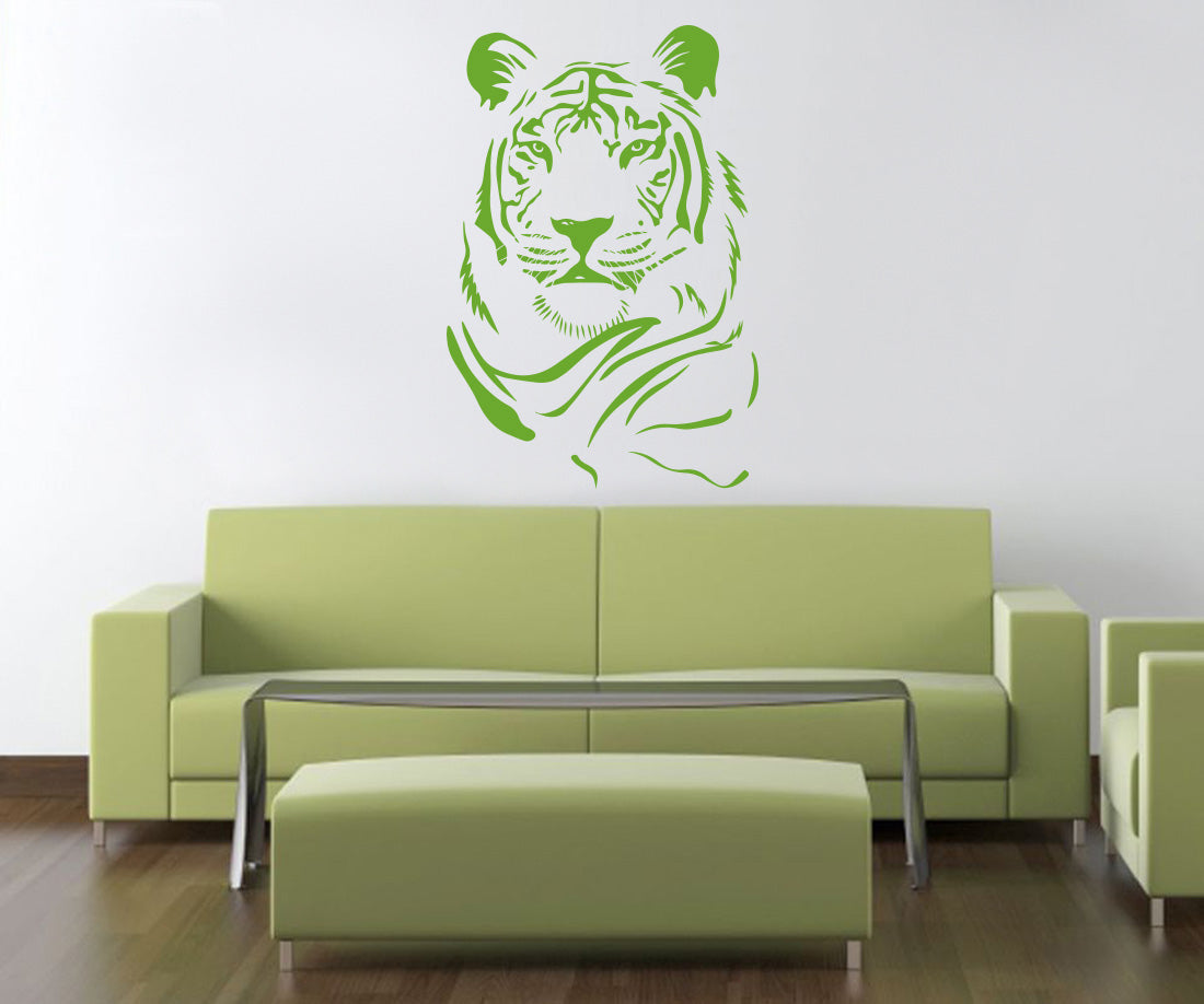 Tiger Head Wall Sticker Decal Stencil Silhouette ST163