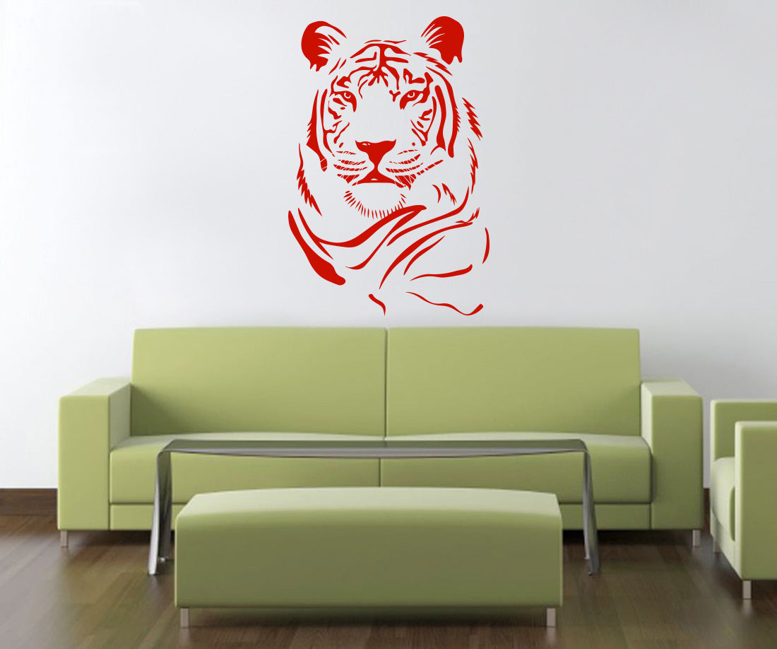 Tiger Head Wall Sticker Decal Stencil Silhouette ST163