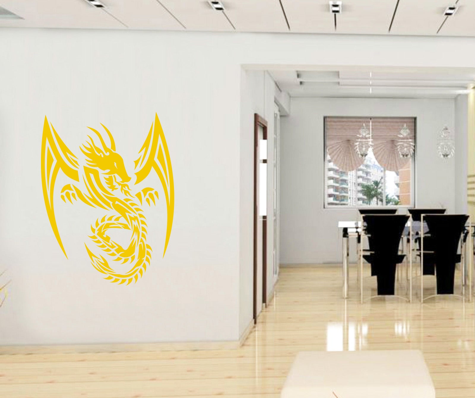 TRIBAL DRAGON Wall Sticker Decal Stencil Silhouette ST166