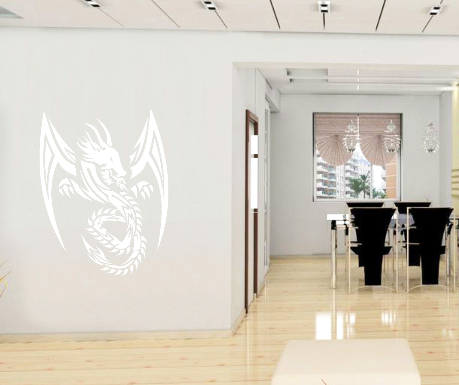 TRIBAL DRAGON Wall Sticker Decal Stencil Silhouette ST166