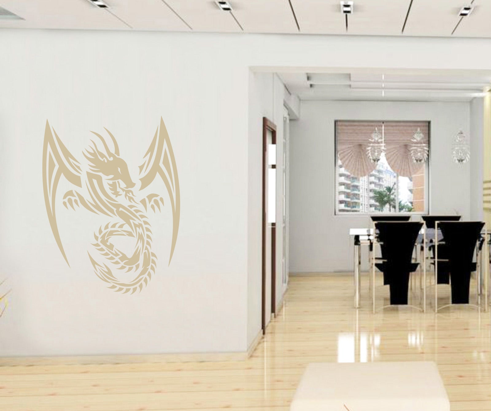 TRIBAL DRAGON Wall Sticker Decal Stencil Silhouette ST166