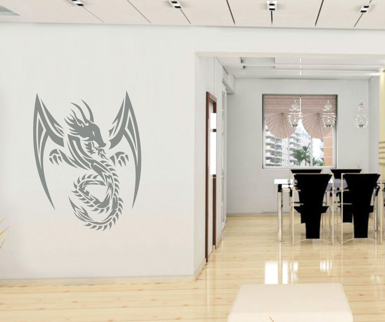 TRIBAL DRAGON Wall Sticker Decal Stencil Silhouette ST166