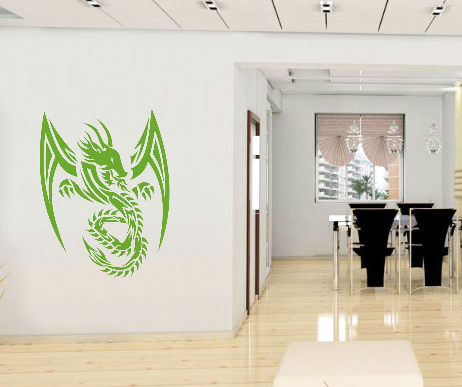 TRIBAL DRAGON Wall Sticker Decal Stencil Silhouette ST166
