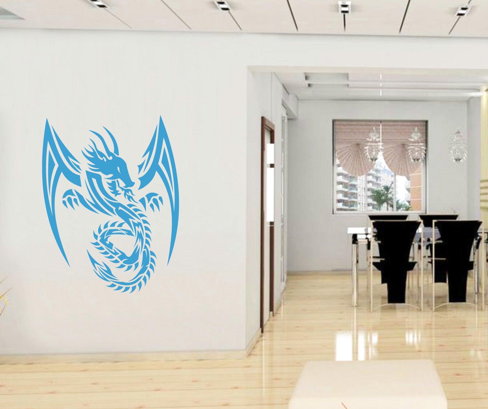 TRIBAL DRAGON Wall Sticker Decal Stencil Silhouette ST166