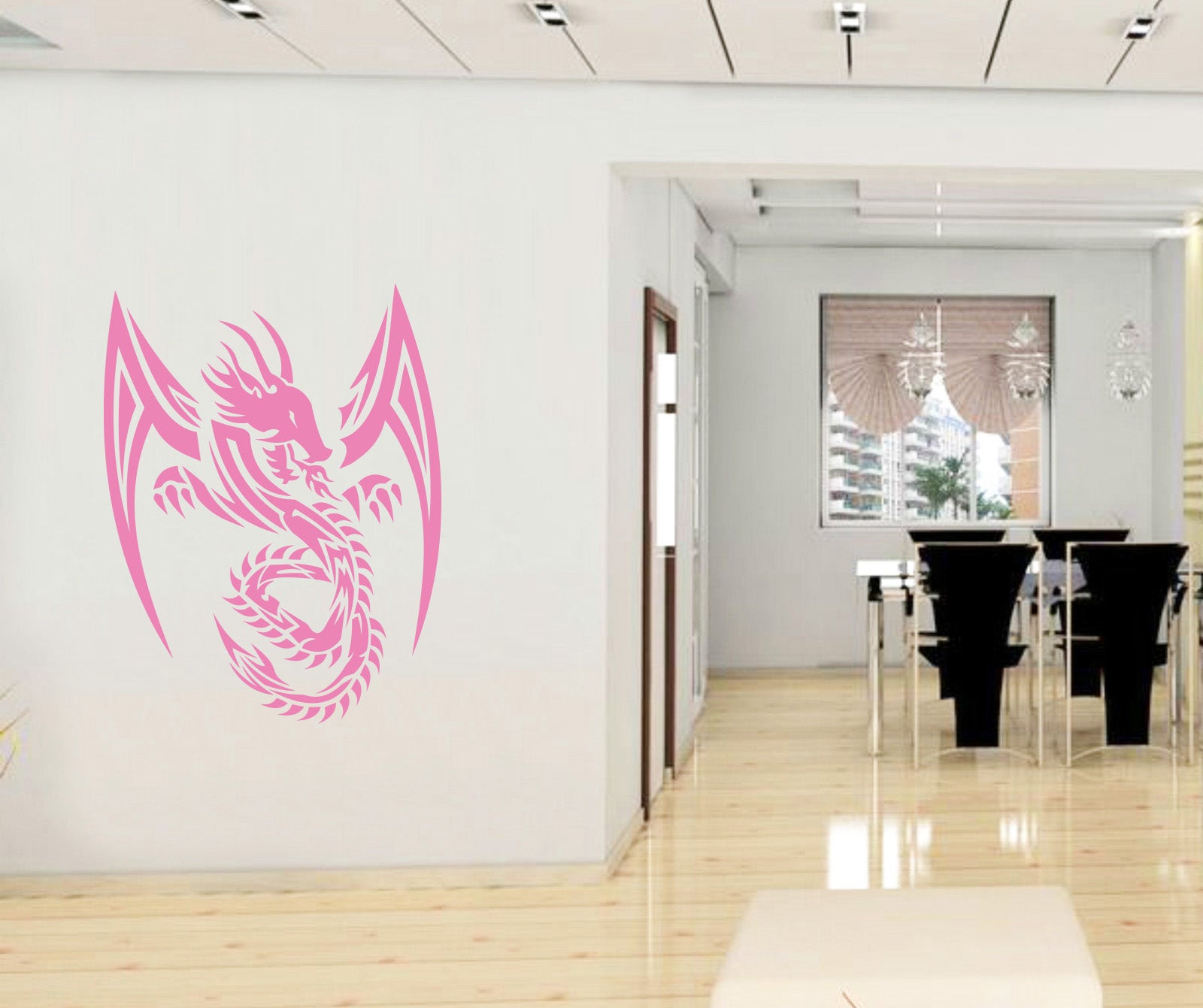 TRIBAL DRAGON Wall Sticker Decal Stencil Silhouette ST166