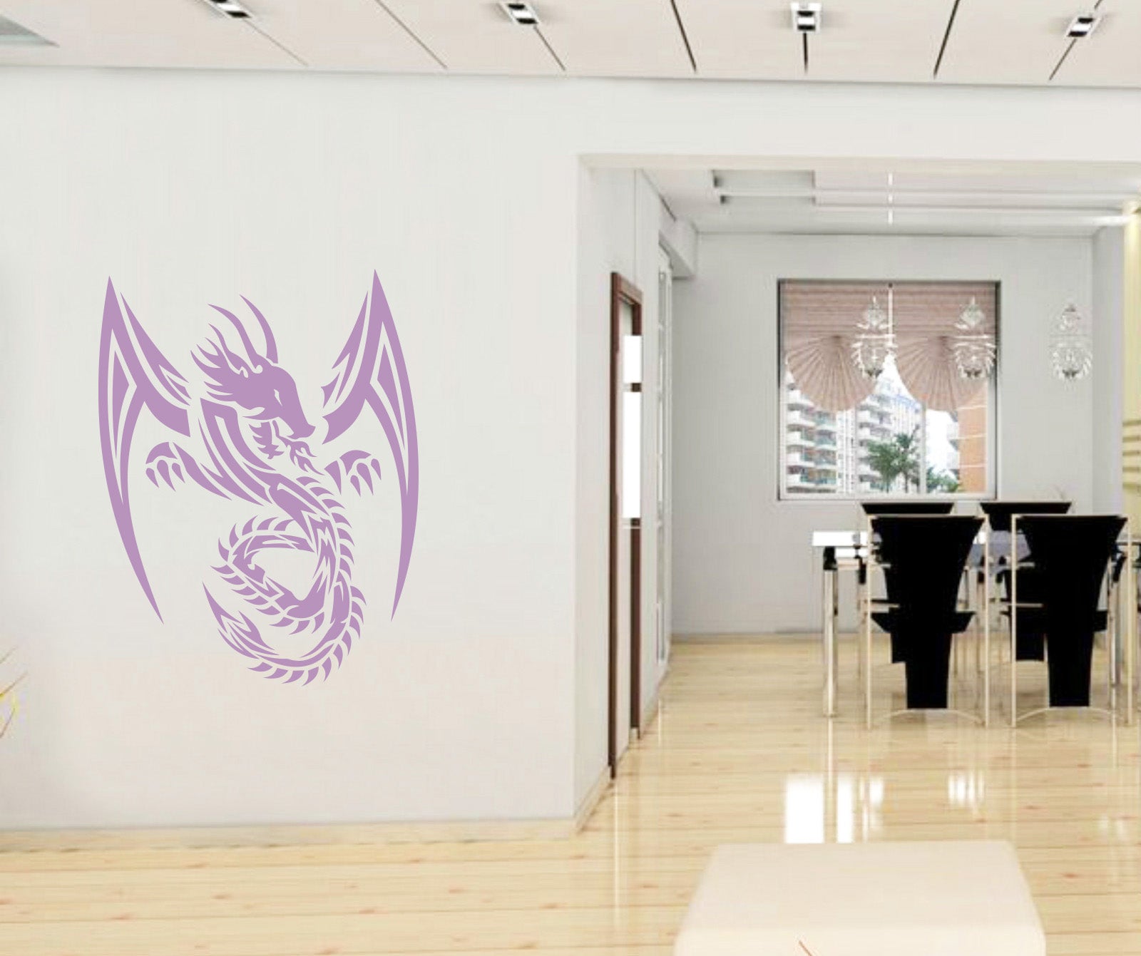 TRIBAL DRAGON Wall Sticker Decal Stencil Silhouette ST166