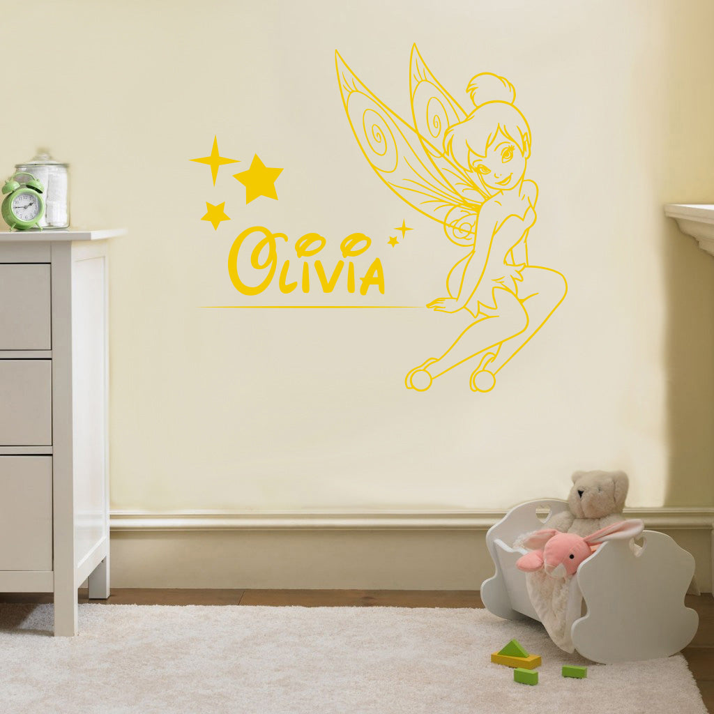 Tinkerbell Personalized Wall Sticker Decal Stencil Silhouette ST169