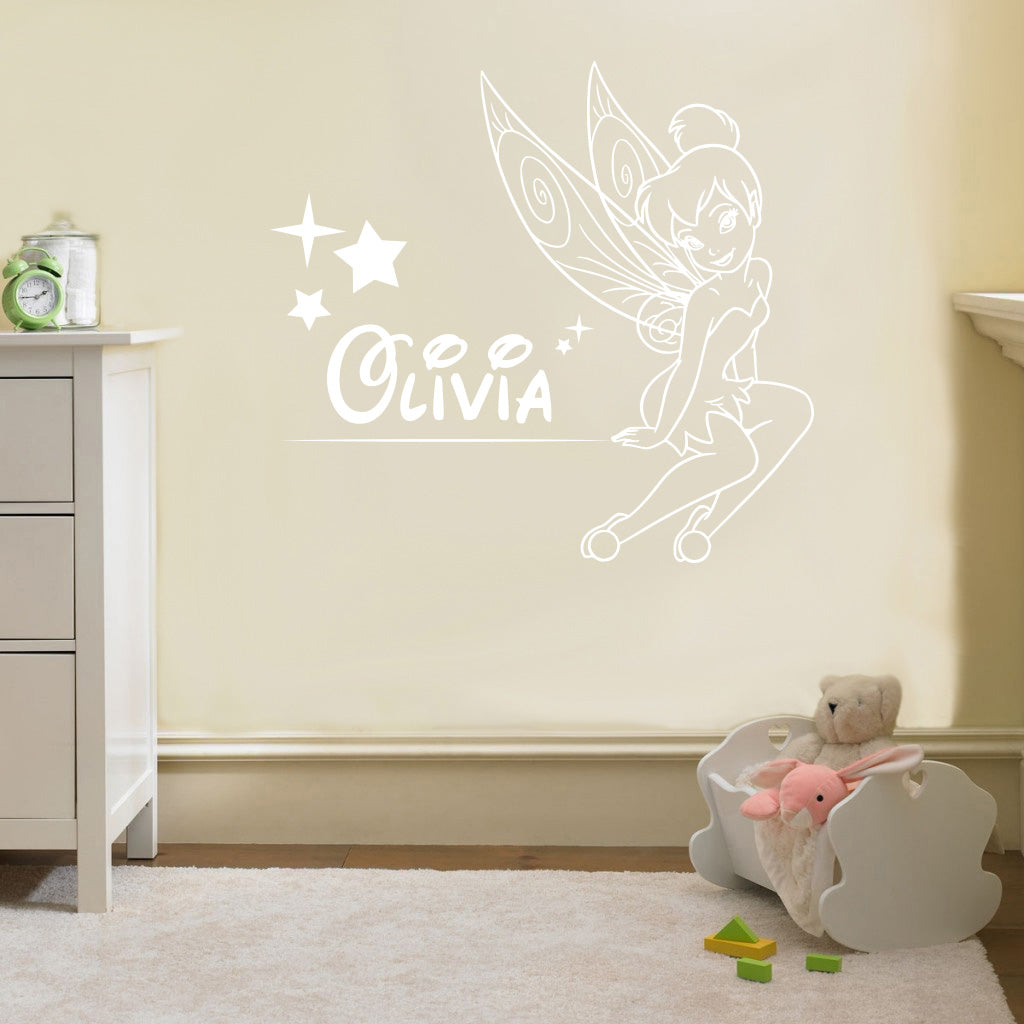 Tinkerbell Personalized Wall Sticker Decal Stencil Silhouette ST169