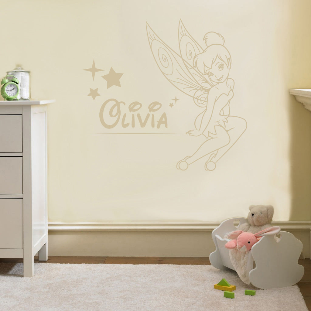 Tinkerbell Personalized Wall Sticker Decal Stencil Silhouette ST169