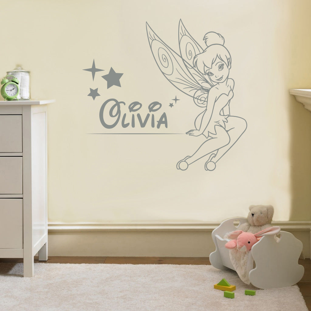 Tinkerbell Personalized Wall Sticker Decal Stencil Silhouette ST169