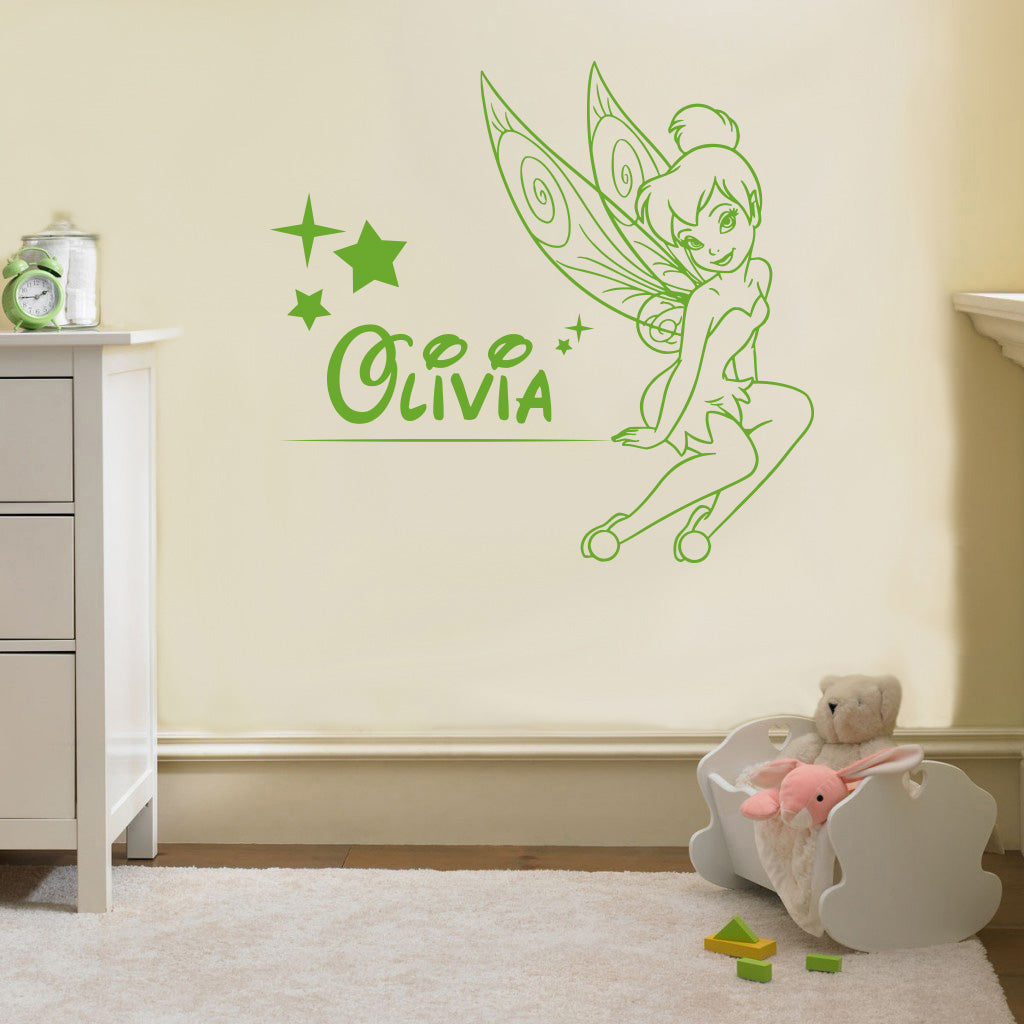 Tinkerbell Personalized Wall Sticker Decal Stencil Silhouette ST169