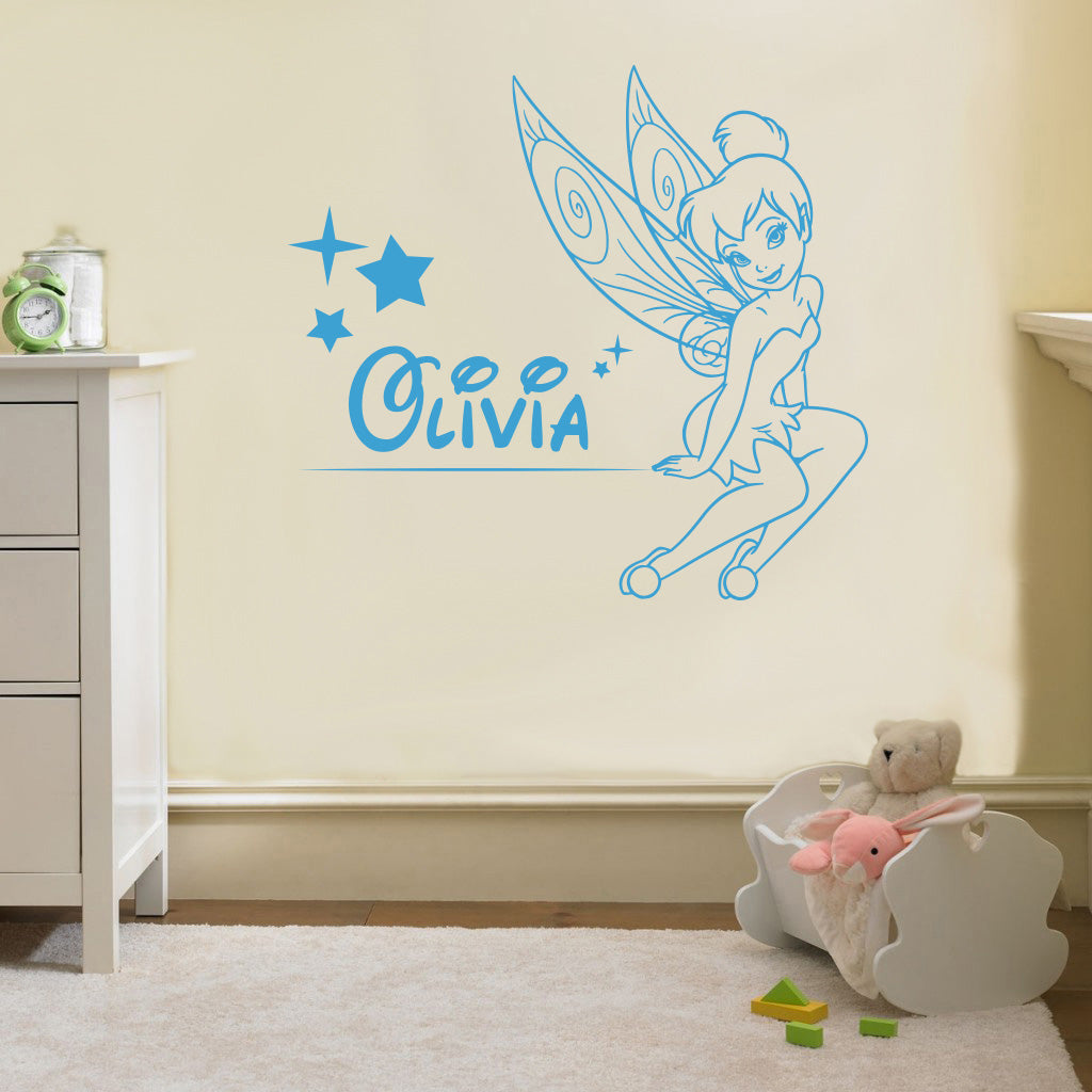 Tinkerbell Personalized Wall Sticker Decal Stencil Silhouette ST169