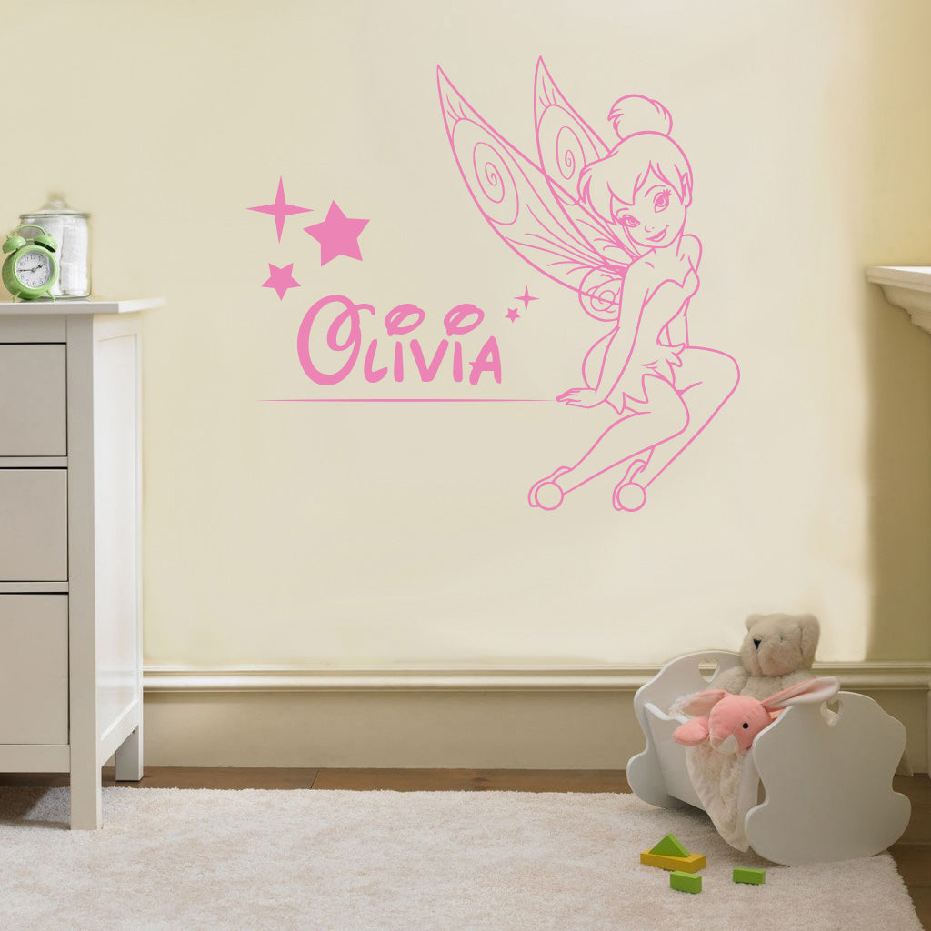 Tinkerbell Personalized Wall Sticker Decal Stencil Silhouette ST169