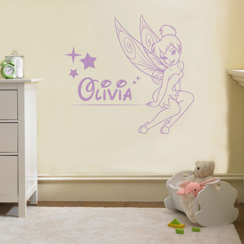 Tinkerbell Personalized Wall Sticker Decal Stencil Silhouette ST169